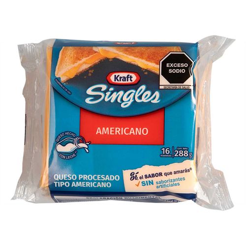 Queso Kraft Americano Singles 288g