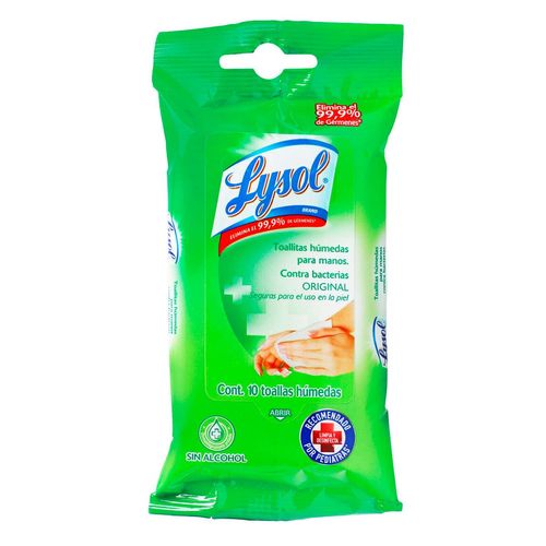Toallitas Desinfectantes Lysol de Superficies 10 Toallitas