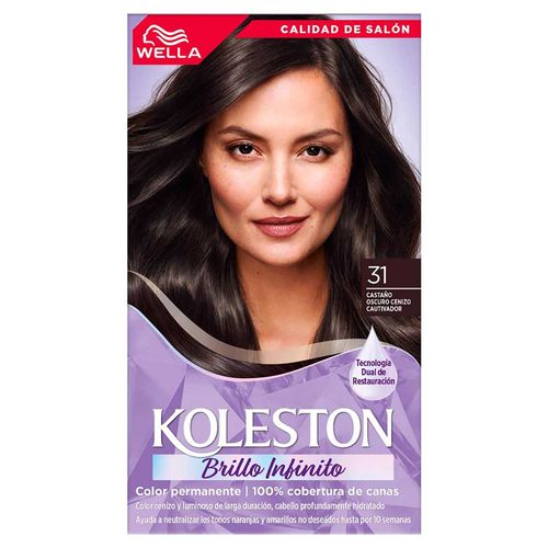Tinte Permanente Koleston 31 Castaño Oscuro Cenizo Cautivador 174g