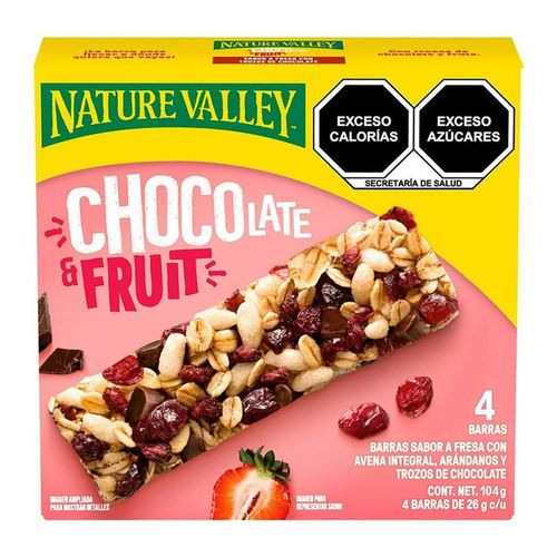 Barras Nature Valley  Chocolate fruit fresa con arandanos y trozos de chocolate 104g