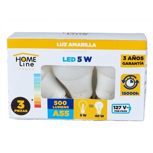 Foco Led Home Line 5 Watts Calida 3 Pack