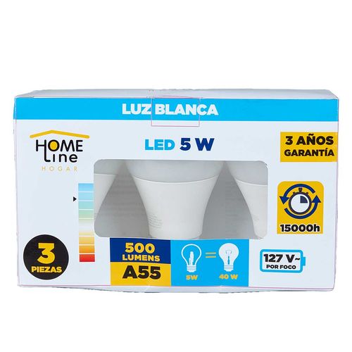Foco Led Home Line 5 Watts Blanca 3 Pack