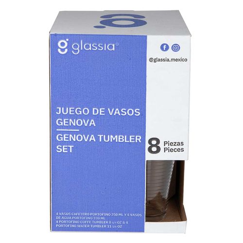 Set Vasos Genova Glassia 350 Ml 8