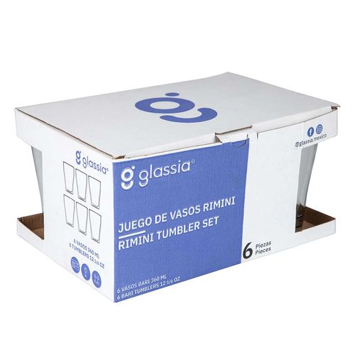 Set Vasos Rimini Glassia 500 Ml 6