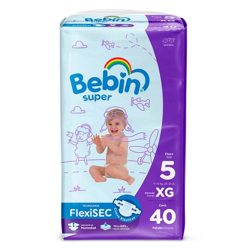 Pañales Bebin Super Flexisec Talla XG 40 Pañales