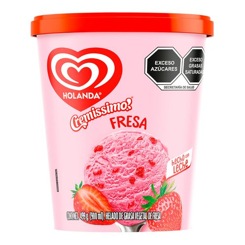 Helado Holanda Cremissimo Fresa 1L