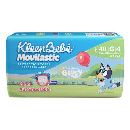 Pañales KleenBebé Movilastic etapa 4 unisex 40 pañales