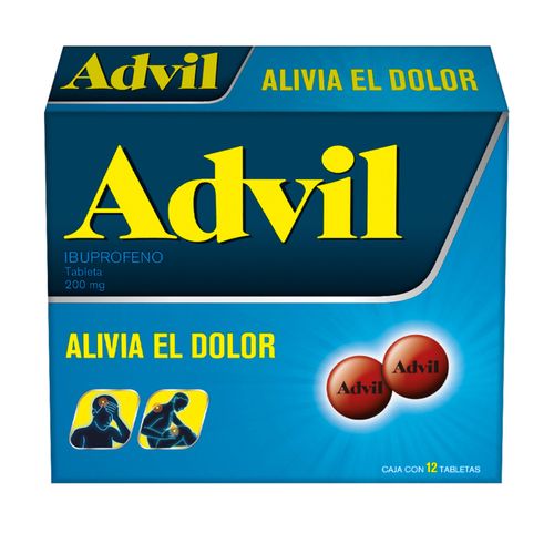 Tabletas Advil Analgésico Grageas 200mg