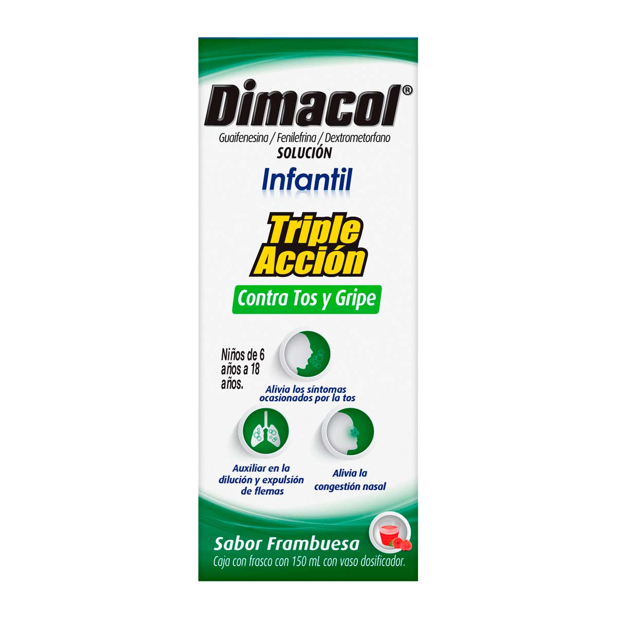 Dimacol Infantil Jarabe para la Tos Triple Acción 150ml | Chedraui