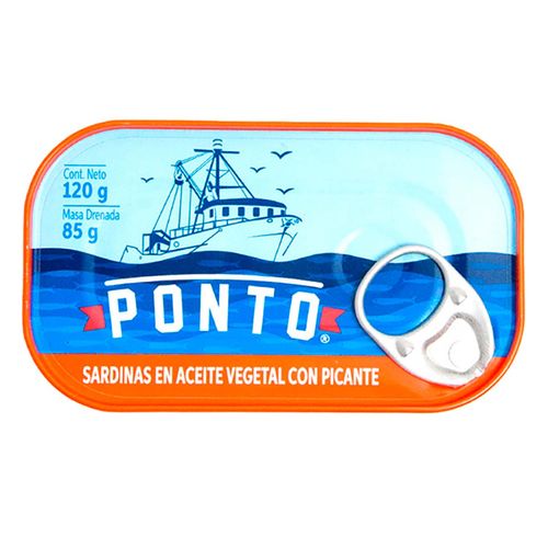 Sardinas Ponto En Aceite Vegetal con Picante 120g