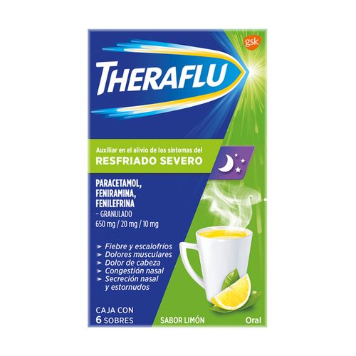 Theraflu Te Antigripal Resfriado Severo 6 Sobres