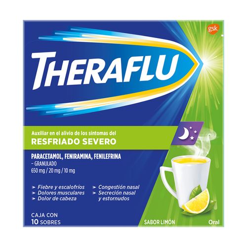 Theraflu Te Antigripal Resfriado Severo 10 Sobres