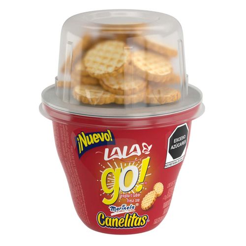 Yogurt Lala Go sabor Fresa con Canelitas 140g