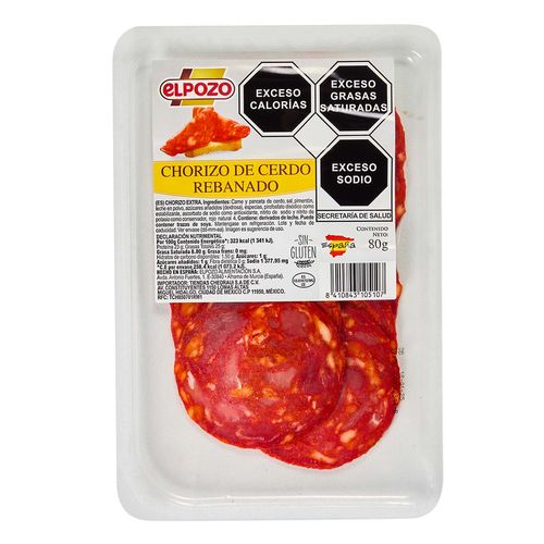 Chorizo El Pozo Extra Loncheado 80g