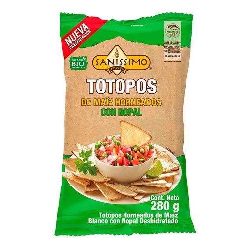 Totopos Sanissimo Maíz Nopal Horneados 280g