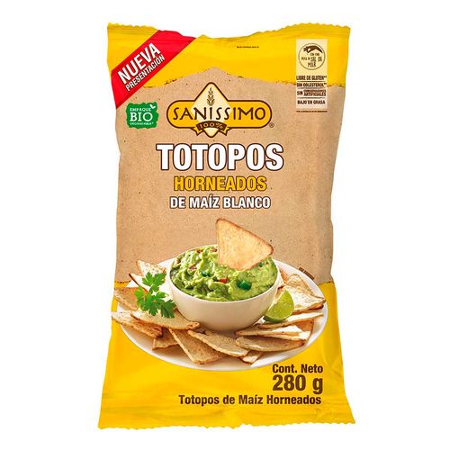 Totopos Sanissimo Maíz Blanco Horneados 280g