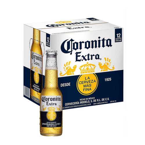 Cerveza Coronita Extra 12 Botellas de 210ml c/u