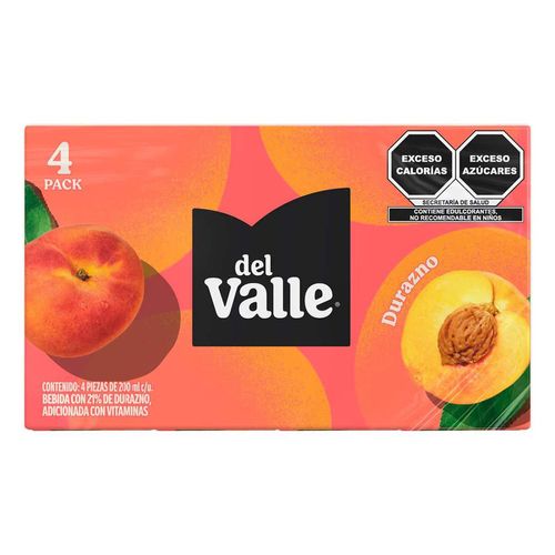 Néctar Del Valle Sabor Durazno 200ml 4 Pack