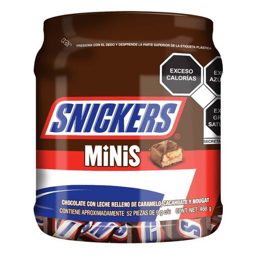 Snickers Minis Chocolates Con Leche Vitrolero 468g