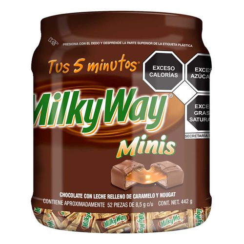 Milky Way Minis Chocolates Con Leche Vitrolero 442g