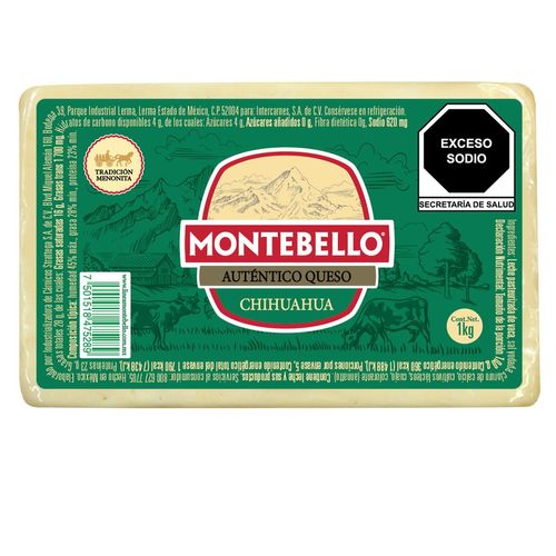 Queso Chihuahua Montebello 1 kg