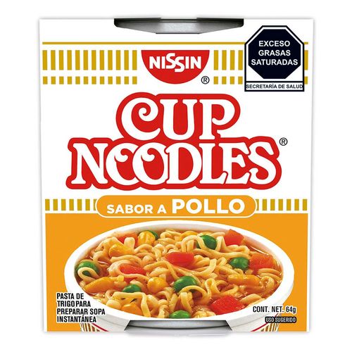 Sopa Instantánea Nissin Cup Noddles Sabor Pollo 64g