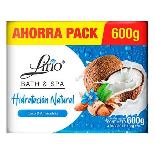 Jabón de Tocador Lirio Hidratación Natural 4 Barras de 150g c/u