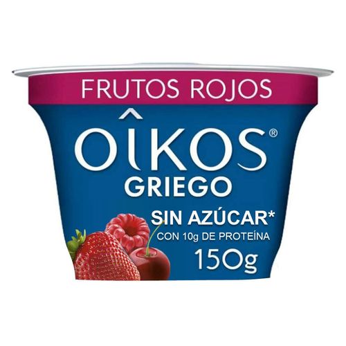 Yoghurt Griego Oikos Frutos Rojos 150g con 10g de Proteína