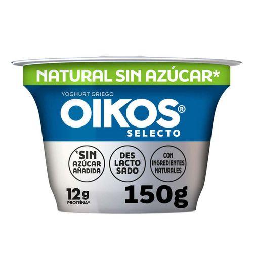 Yoghurt Griego Oikos Natural Sin Azúcar 150g con 12g de Proteína