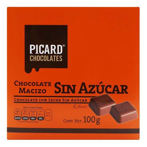 Chocolate Picard C/Leche S/Azucar 100g