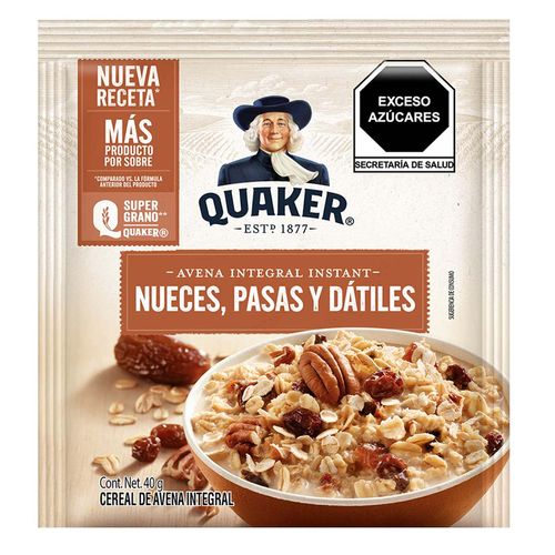 Avena Quaker Instantánea Nueces y Pasas 40g