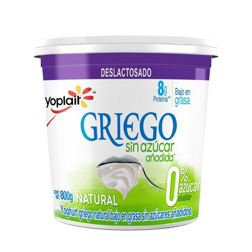 Yoghurt Griego Natural Deslactosado Yoplait 800g