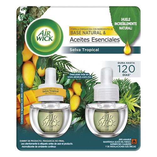 Aromatizante Continuo Air Wick Selva Tropical 2 repuestos de 20ml c/u