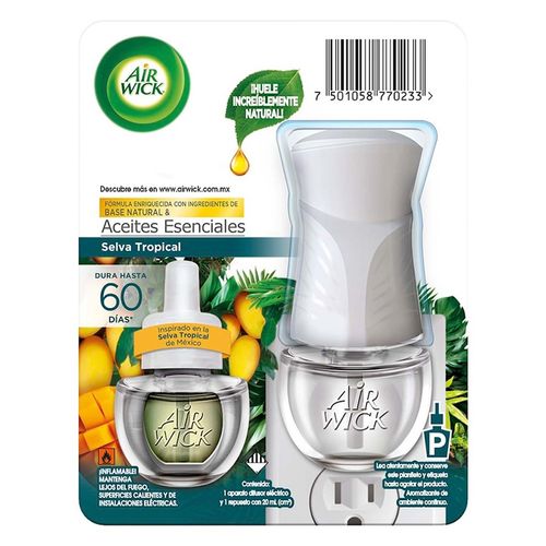 Aromatizante Continuo Air Wick Selva Tropical Aparato y 1 repuesto de 20ml