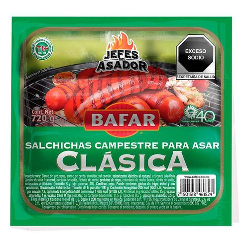 Salchicha Campestre para Asar Bafar 720g
