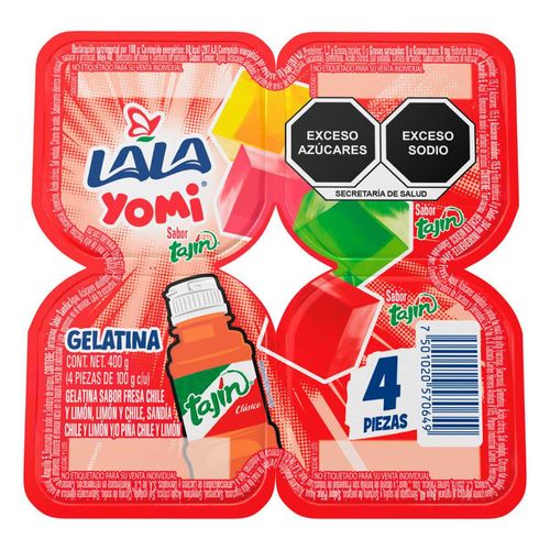 Gelatina Lala Yomi sabores Surtidos con Tajín 4 Piezas