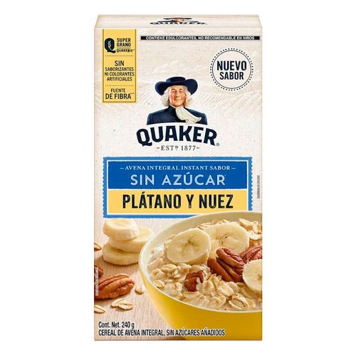 Avena Quaker Instantánea Plátano con Nuez 240g