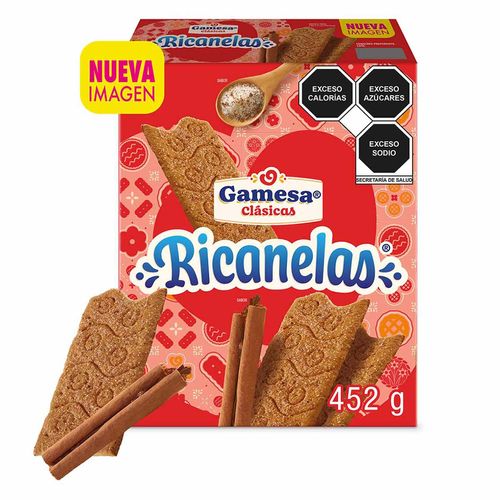 Galletas Gamesa Ricanelas Canela 4 Paketines 452g