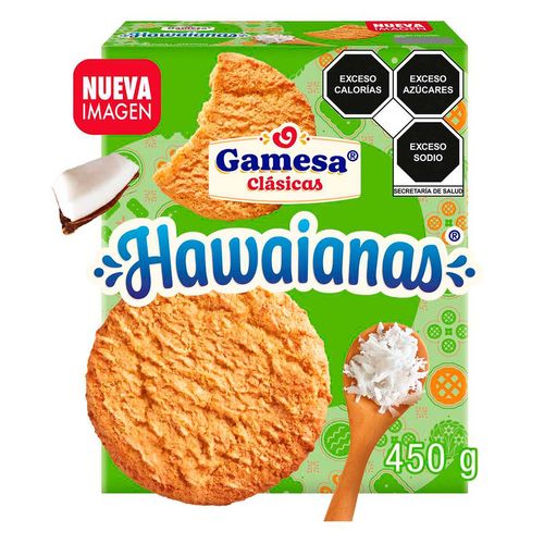 Galletas Gamesa Hawaianas Coco 5 Paketines 450g