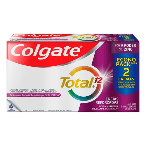 Pasta Dental Colgate Total 12 Encías Reforzadas 2 Piezas 100ml
