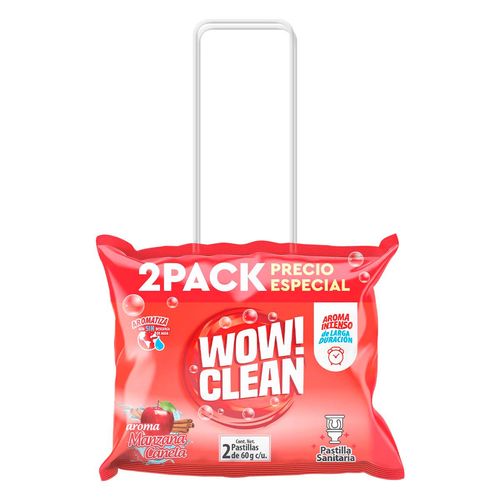 Pastilla de Gancho Wow Clean Aromatizante para Baño Manzana Canela 2 Piezas
