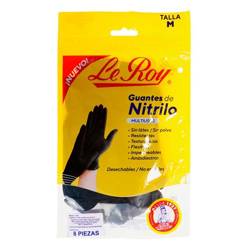 Guantes de Nitrilo Multiusos Le Roy Talla M 8 Piezas