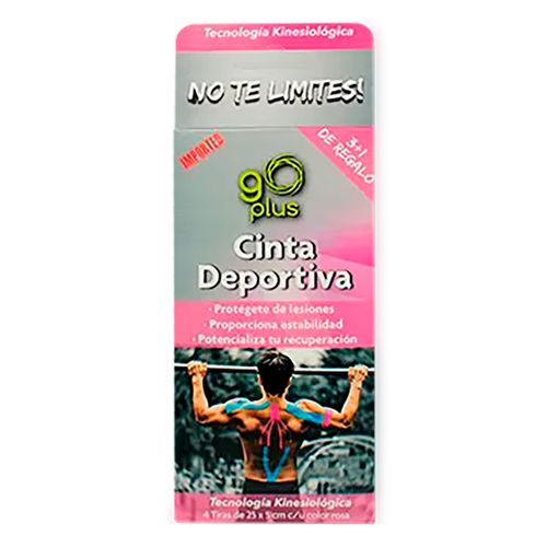 Cinta Plus Go Deportiva Rosa 4 Tiras de 25cm