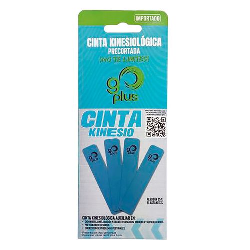 Cinta Plus Go Tiras Azul 1m precortada en 4 Tiras