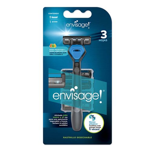 Rastrillo Envisage Hybrid Hombre 3 hojas 5 Piezas