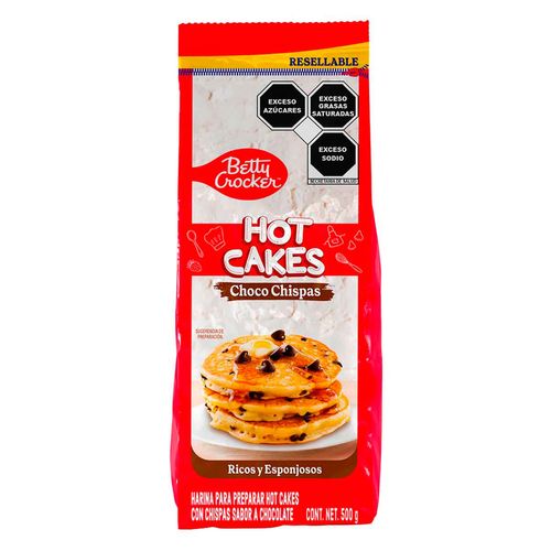 Harina para preparar hotcakes Betty Crocker con chispas de chocolate 500g