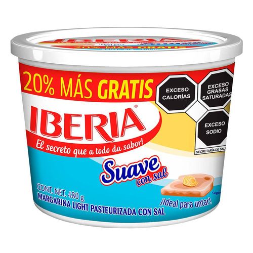 Margarina Iberia Light Suave con Sal 480g