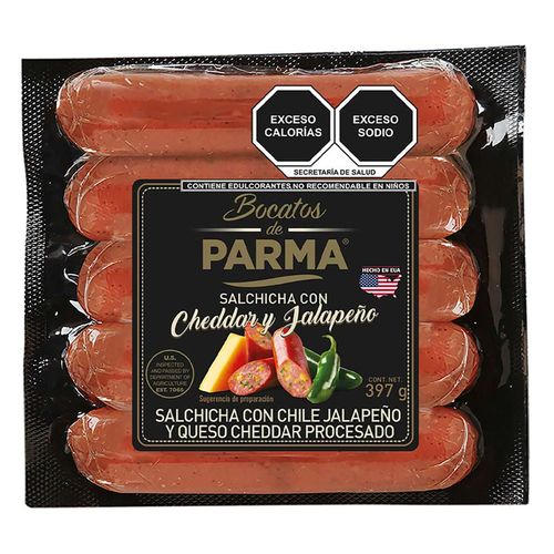Salchicha Queso Cheddar con Jalapeño Parma 397 g