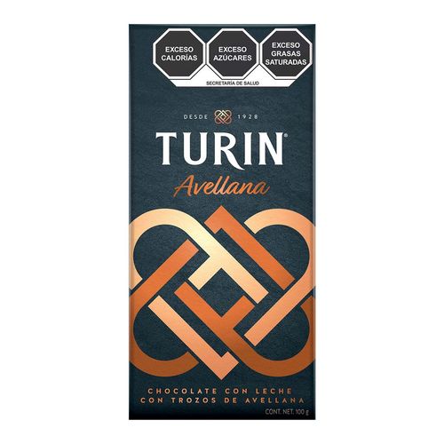 Barra de Chocolate Turín con Leche y Avellanas 100g
