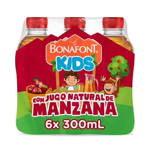 Bonafont Kids Agua Con Jugo Natural de Manzana 6 de 300ml